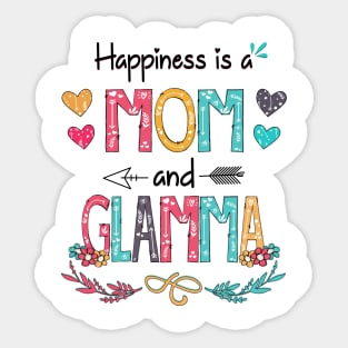 Happiness Is A Mom And Glamma Wildflower Happy Mother's Day Sticker